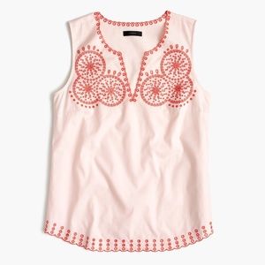 J. Crew Embroidered circles sleeveless top NWT